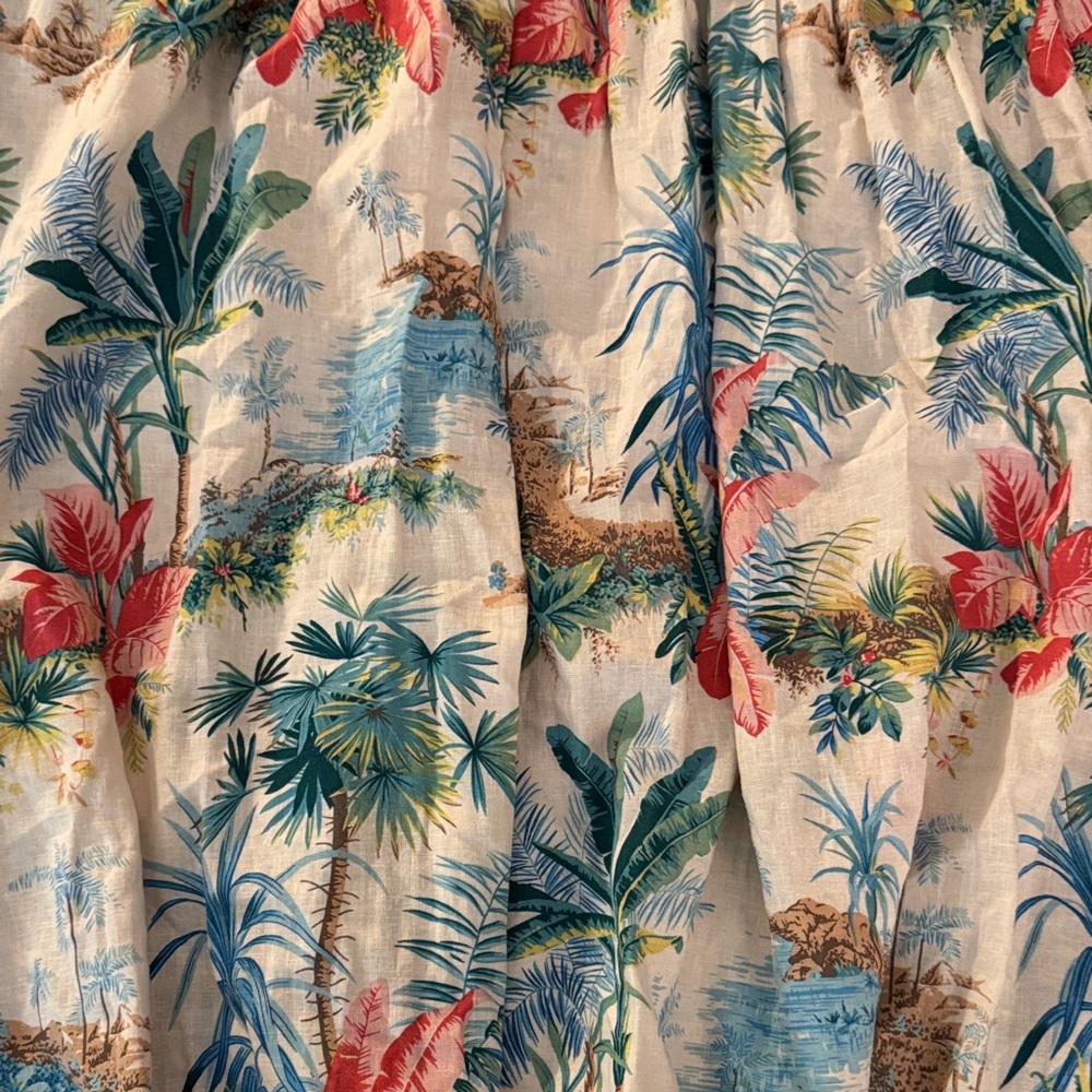 C&C California Tropical Print Women's linen rayon blend Skirt set NWT LARGE - Picture 3 of 11